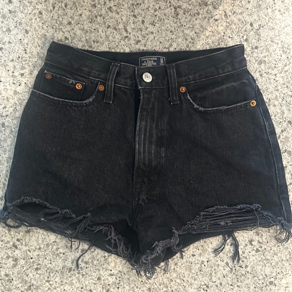 Abercrombie Black Denim Shorts